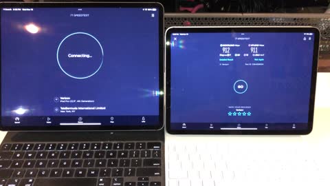 WiFi 6E Speed Test on Orbi wifi 6E mesh Network Using a WiFi 6E Apple iPad Pro 2022 1 One GiG iSP