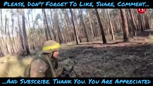 ATTACK with tanks and infantry on Russians hiding in forest Credit Audio DavKid Video Kanal13