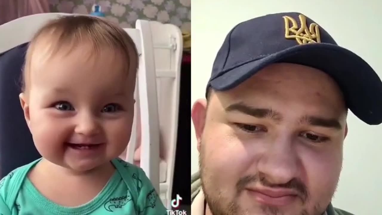 cute baby reaction