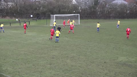 Burscough Richmond curl an effort just over the bar | Grassroots Football Video