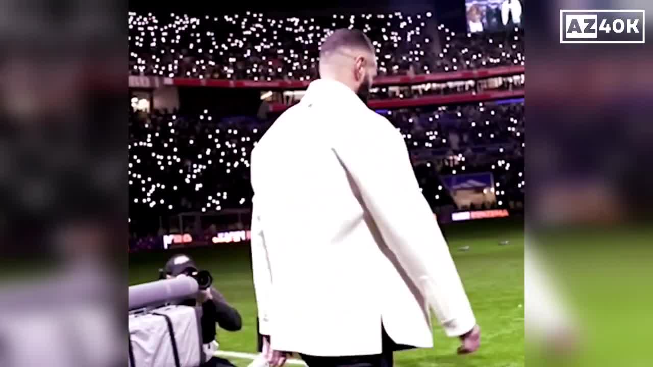 Karim Benzema Presents His Ballon d'Or to Lyon Fans