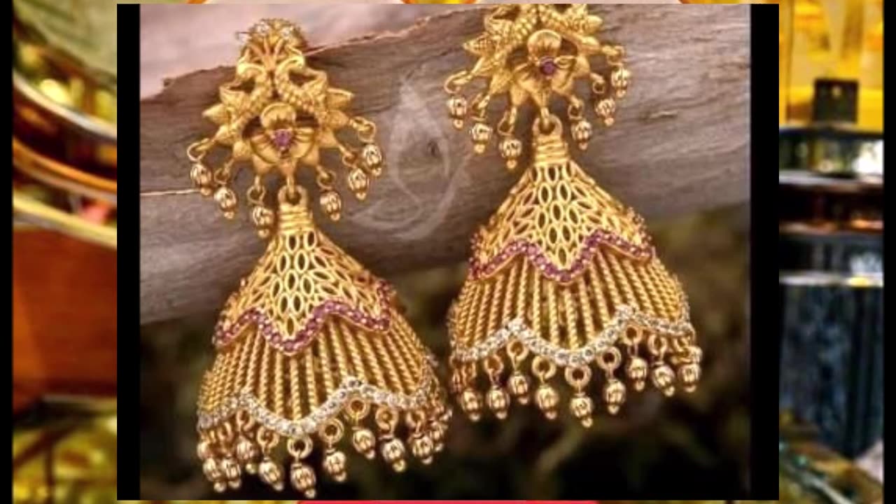 Light weight hallmark gold Jhumki earrings designs 2024 with weight & price, New gold jhumkI #gold