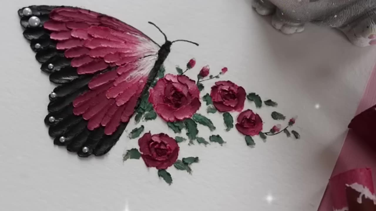 Ruby Rose butterflies oilpainting