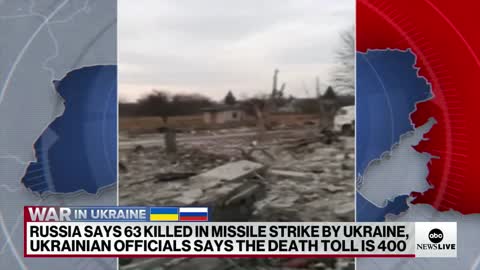 Russian officials says 63 killed in missile strike by Ukrainian forces