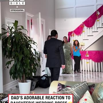 Dad's reaction to daughter's wedding dress❤️