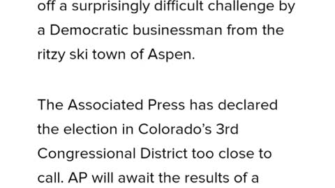 GOP Rep: Lauren Boebert's Tight "Colorado Race Likely Headed To Recount