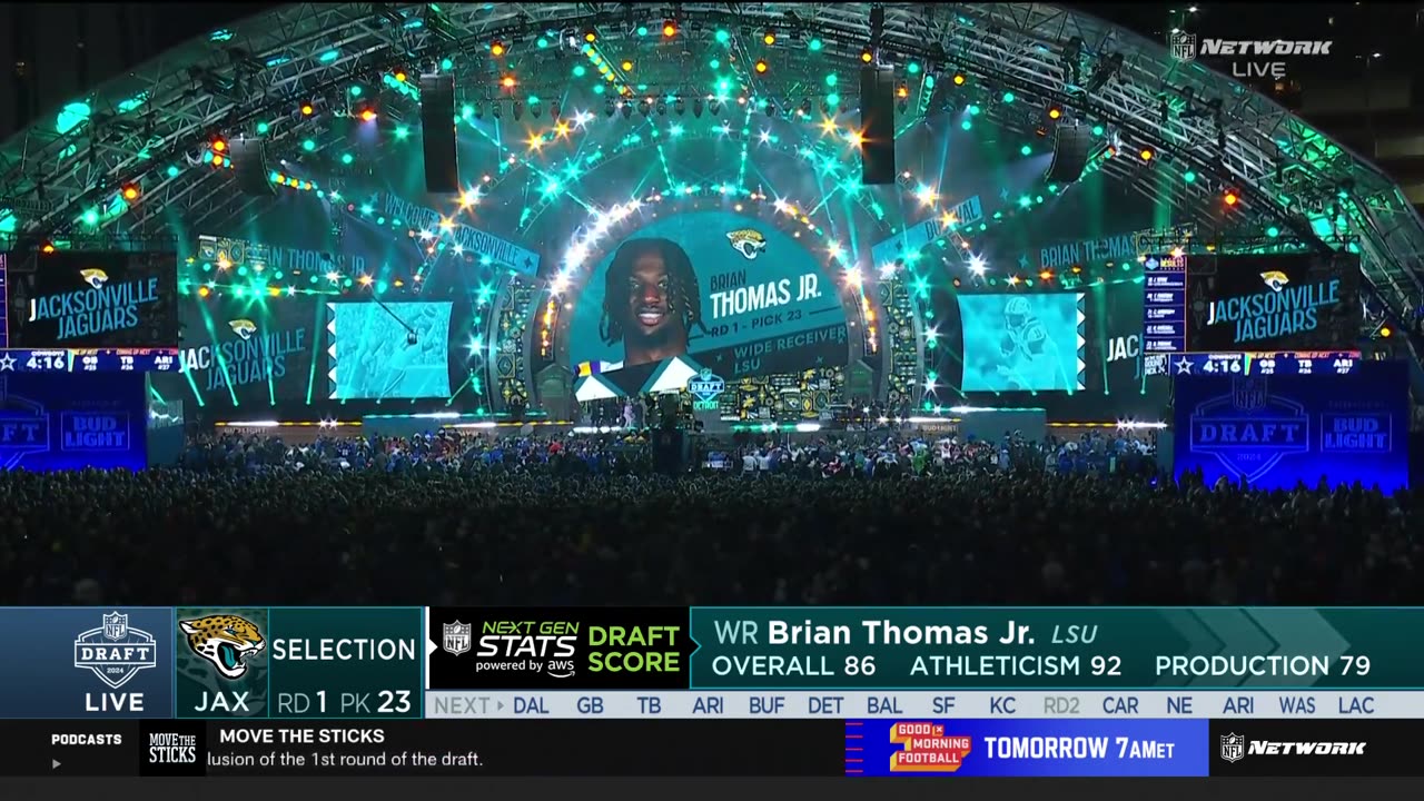 Jaguars Select Brian Thomas Jr. With No. 23 Pick in 2024 NFL Draft