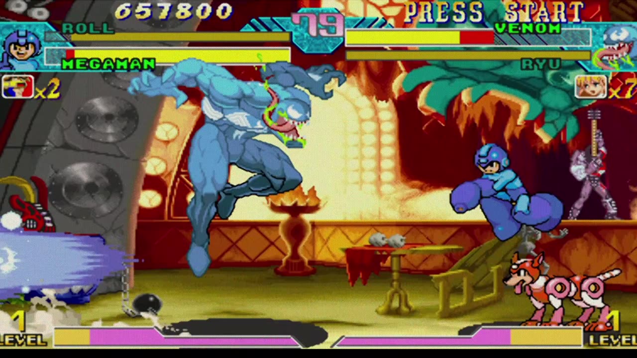 Roll + Megaman vs Venom + Ryu