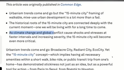 15 minutes' cities: WEF Plan