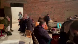 Kyiv residents seek shelter in church
