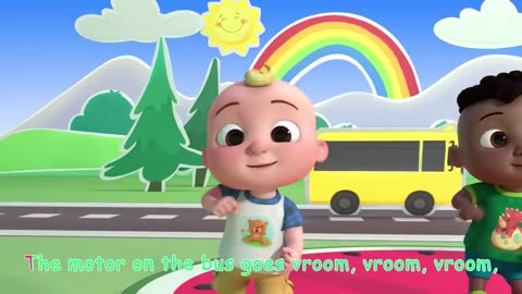 Wheels on the bus with baby animal | CoComelon Nursery Rhymes and kids songs #ENTHUB