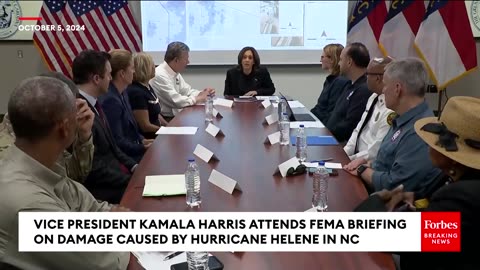 BREAKING- Kamala Harris Attends FEMA Briefing On Damage Caused By Hurricane Helene In North Carolina