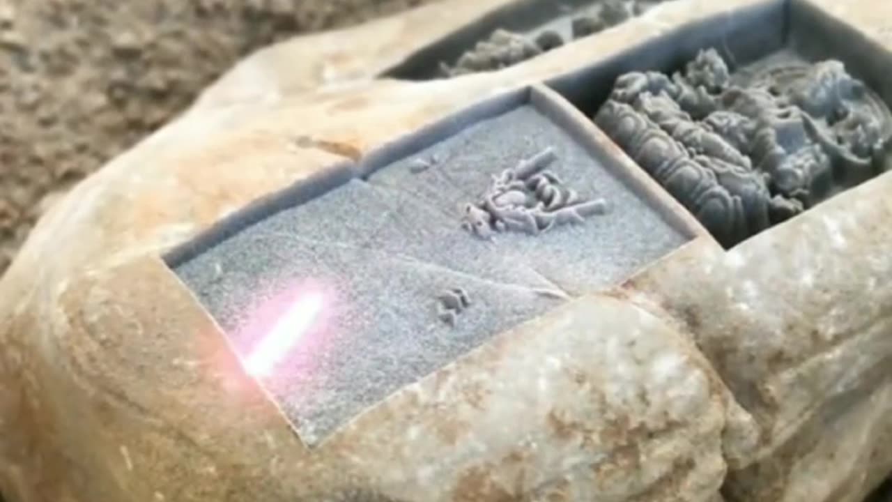 laser technology existed back then to engrave stones with images