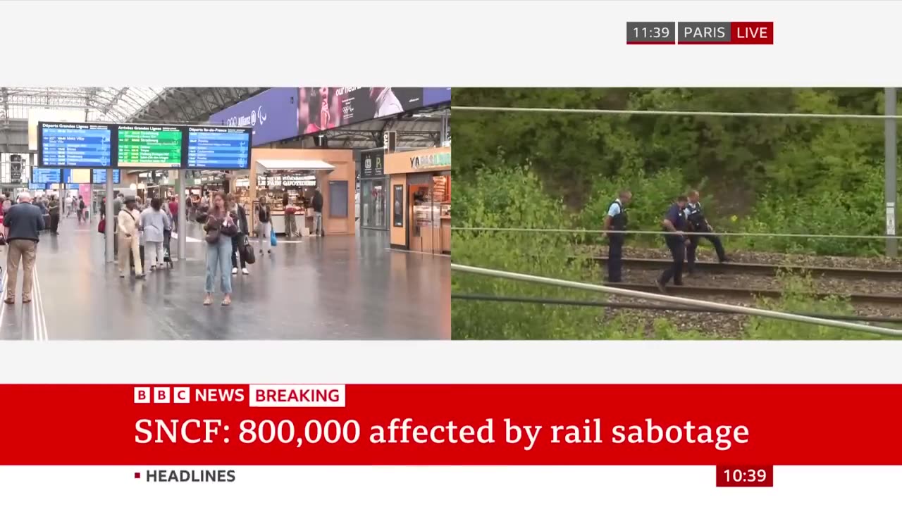 French train hit by a malicious attack