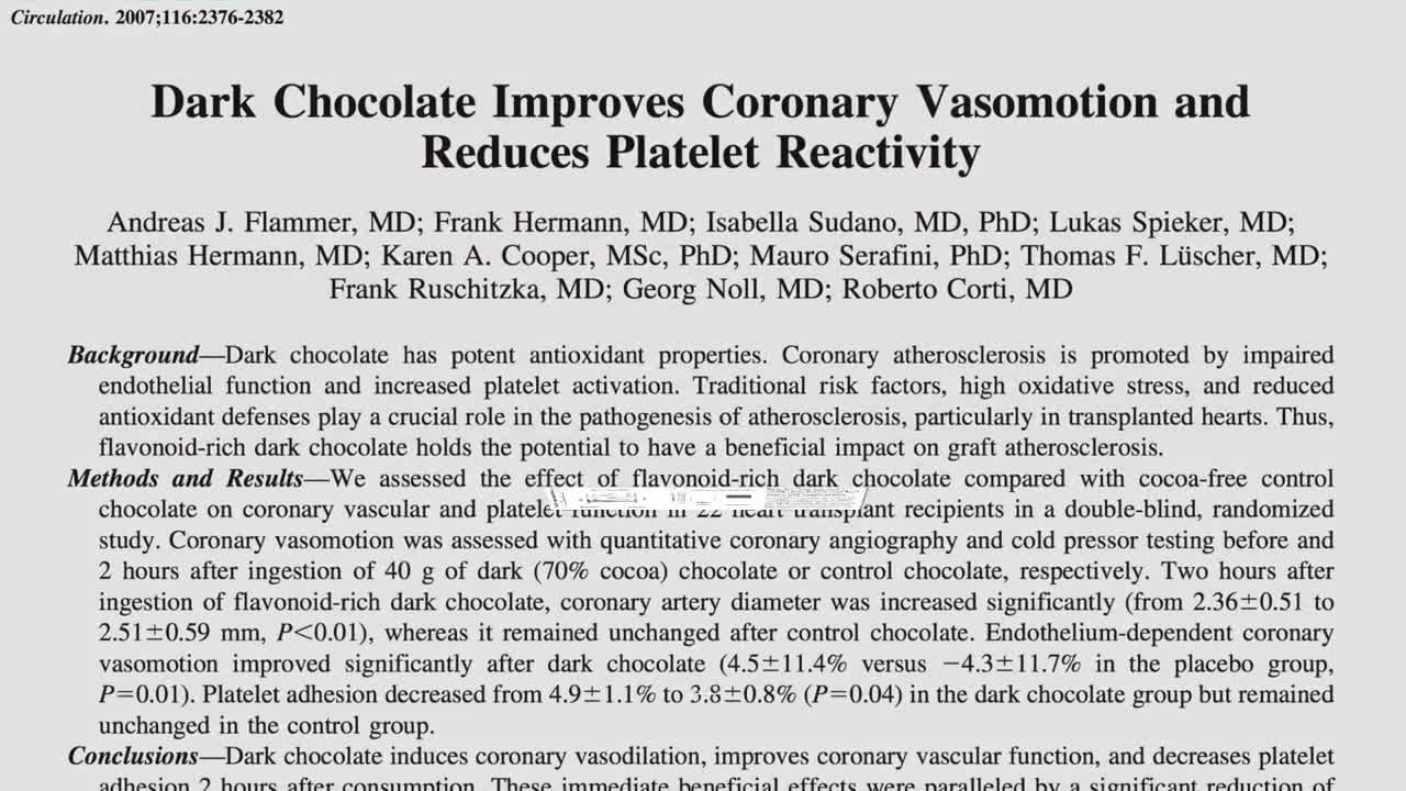 CHOCOLATE AND STROKE RISK