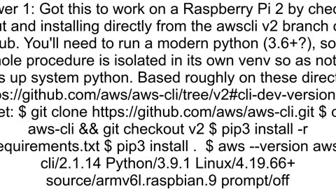 How to install awscli version 2 on raspberry pi