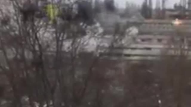 Arrival of a cluster munition on the outskirts of Kharkov