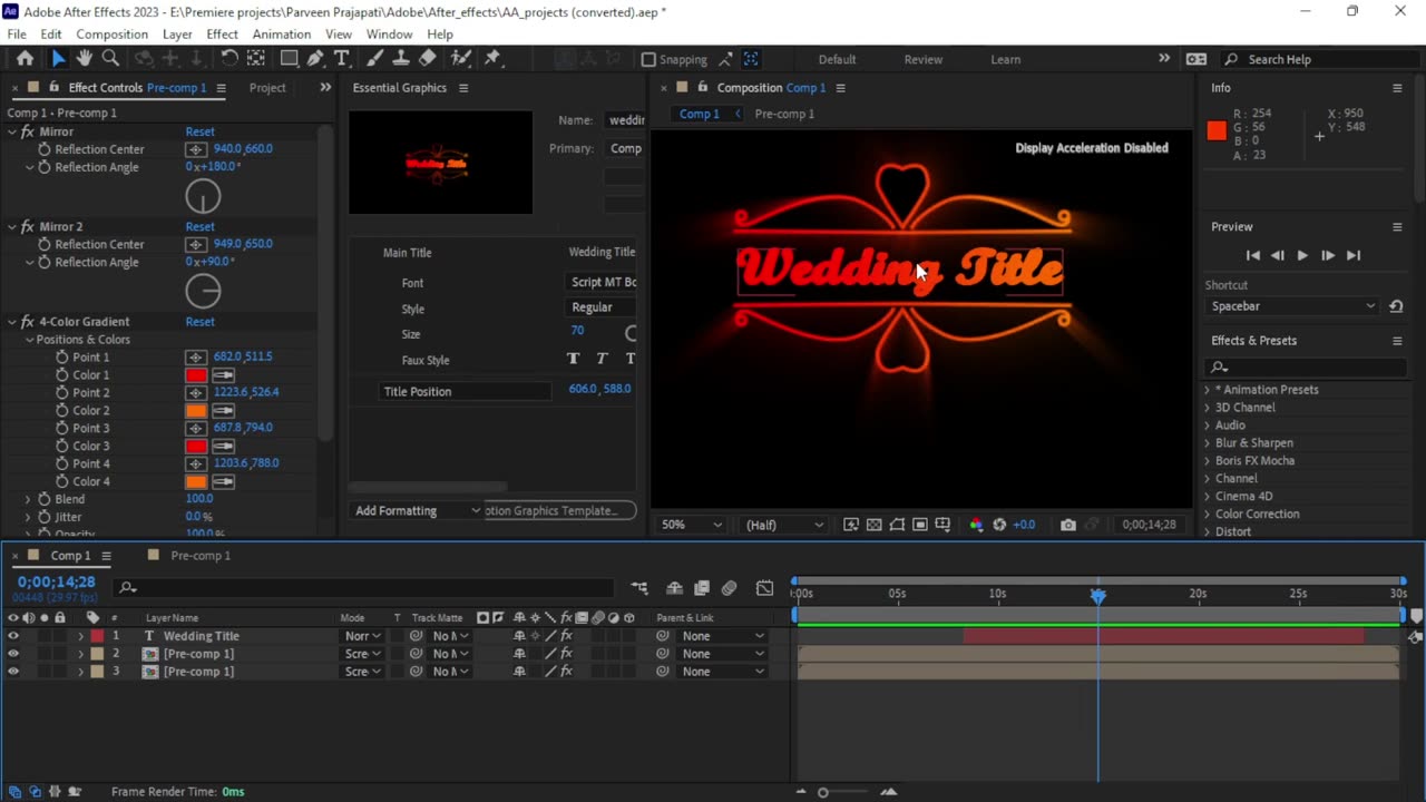 Adobe After Effects – Wedding Title – Download Available