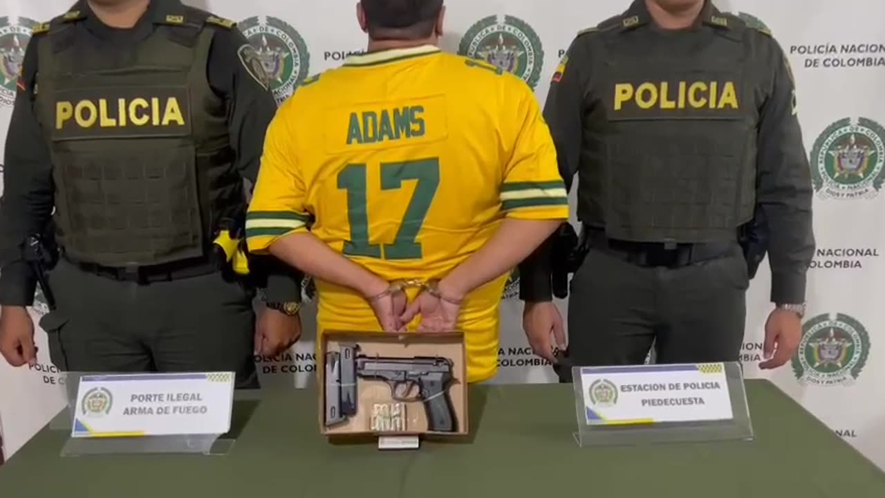 Captura sujeto con un arma de fuego en piedecuesta