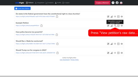 Export petition data to CSV