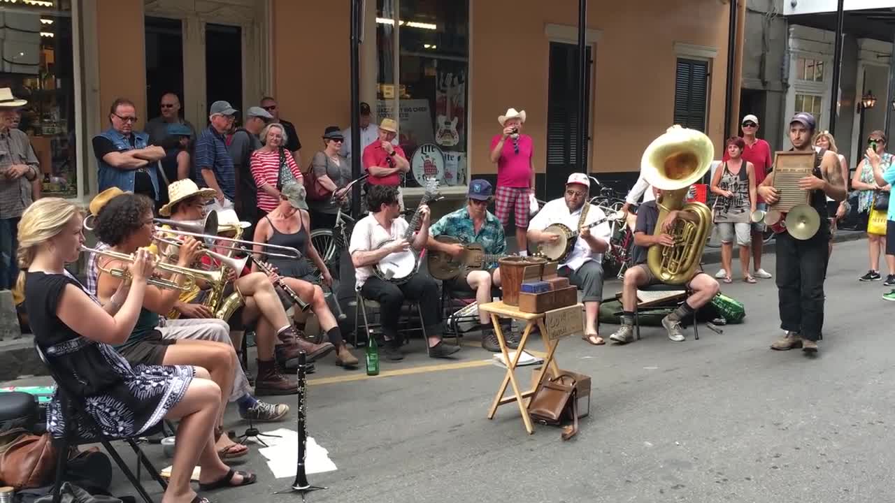 Tuba Skinny live Shake It and Break It on Royal St JF 2016