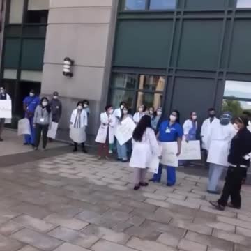 Black Man asks medical workers if all black lives matter.