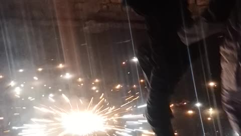 Kid's playing with crackers