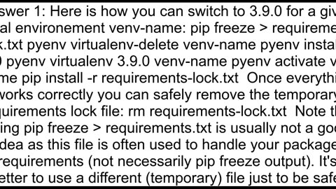 How can I upgrade Python version and packages in pyenv virtualenv