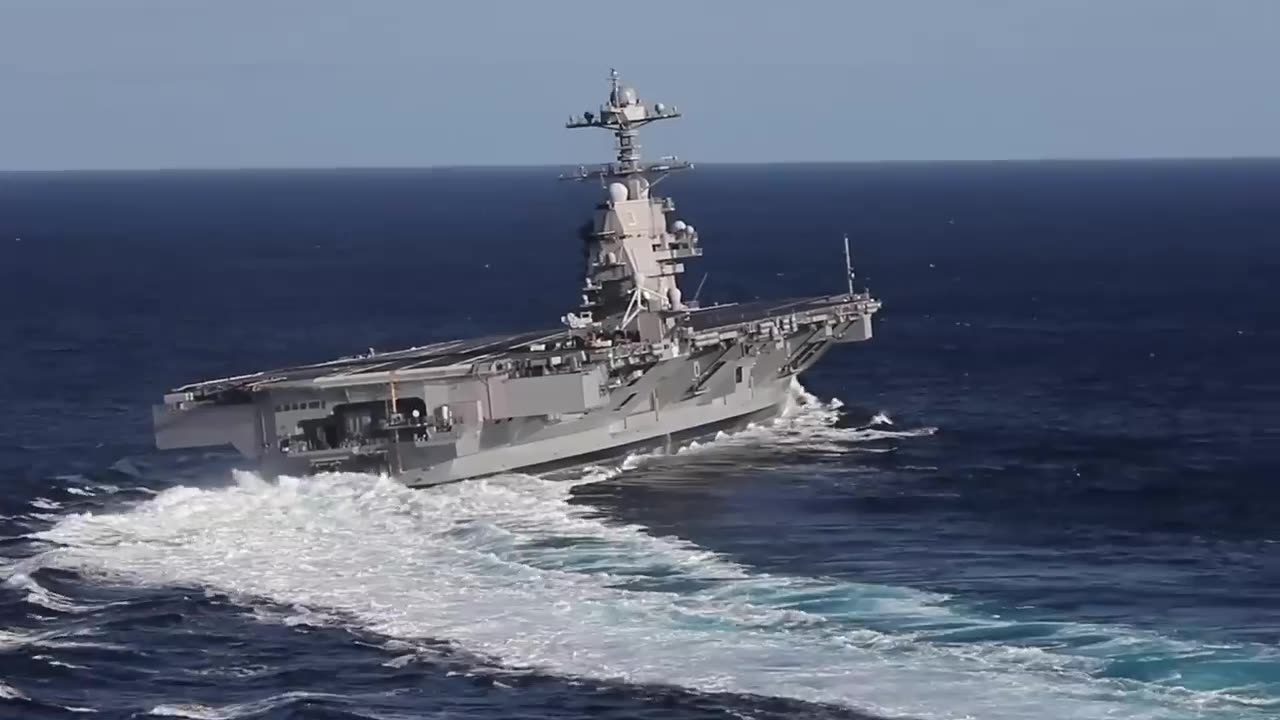 USS GERALD FORD Conducts High Speed Turns