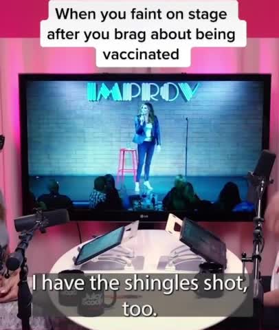 Liberal Comedian Brags about Having Their Vax's then Passes out on Stage
