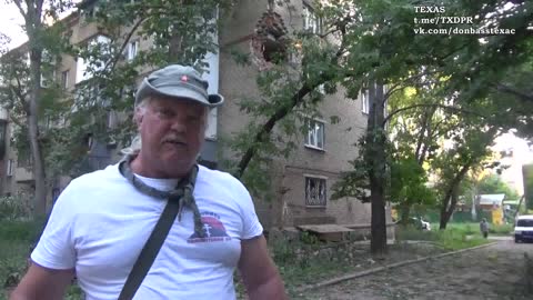 200 meters from where the woman was killed, a civilian apartment block was also bombed