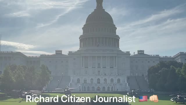 Helicopters in front of the US Capitol ("Test" Tweeted Yesterday)