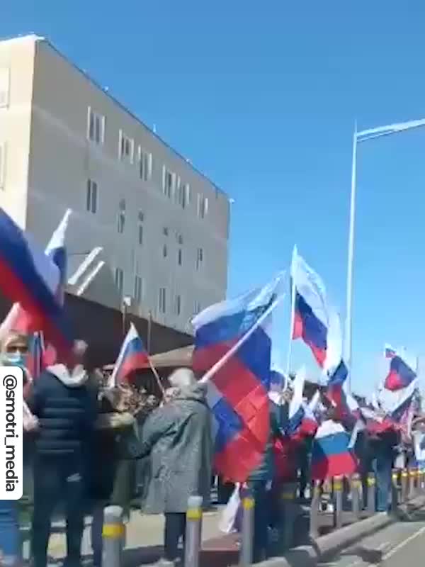 Rally in support of Russia's actions in Cyprus