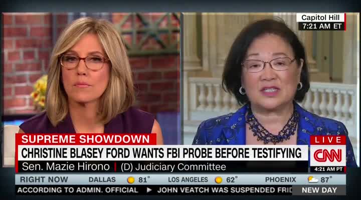 Mazie Hirono condemns callous colleagues for wanting Kavanaugh accuser to testify quickly