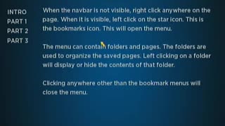 Bookmarks Menu