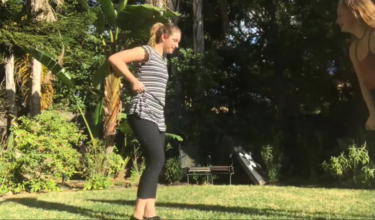 Beautiful girls do yoga challenge