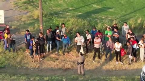 Greater Than 500 Illegal Migrants Poured Into Eagle Pass, TX This Morning