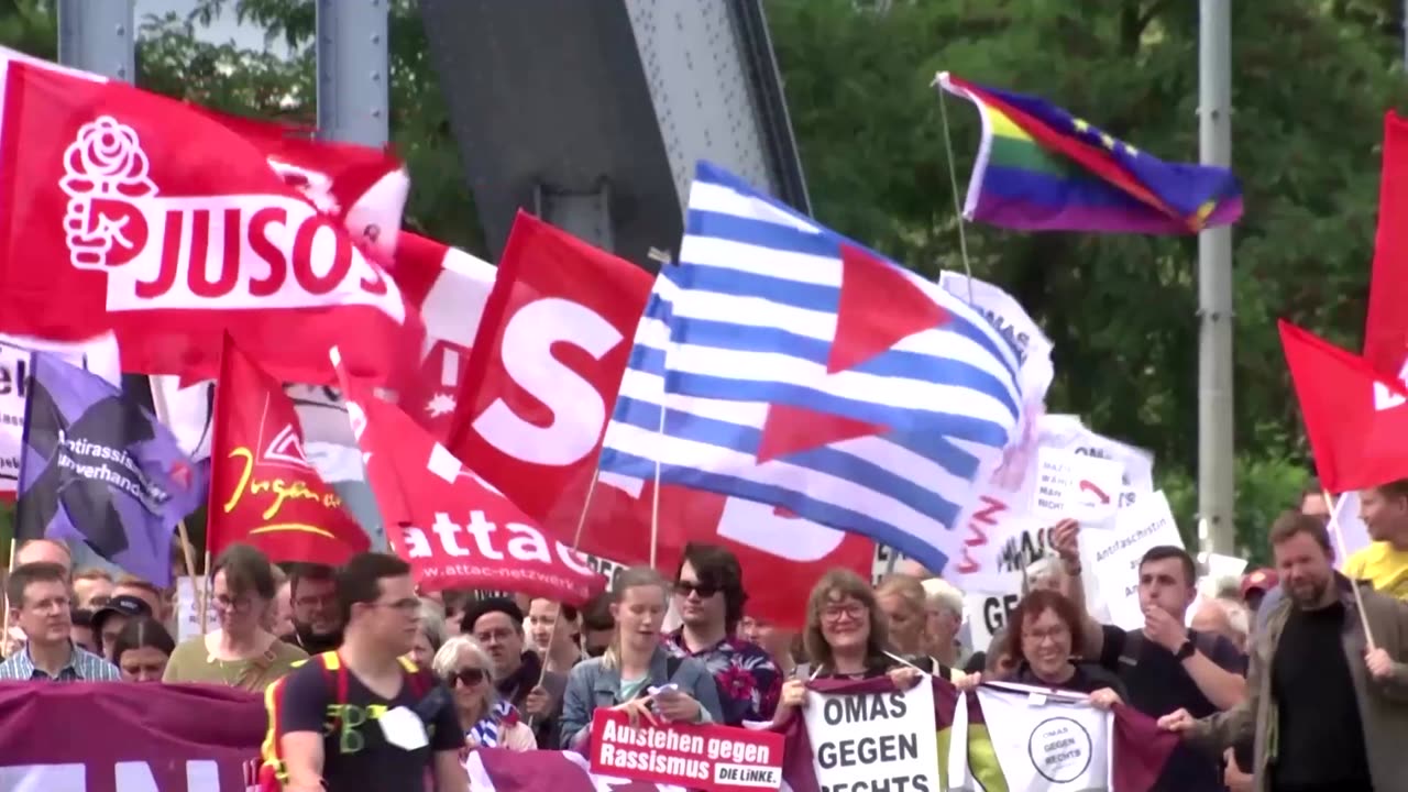 Protesters call Germany's far-right AfD party 'Nazis'