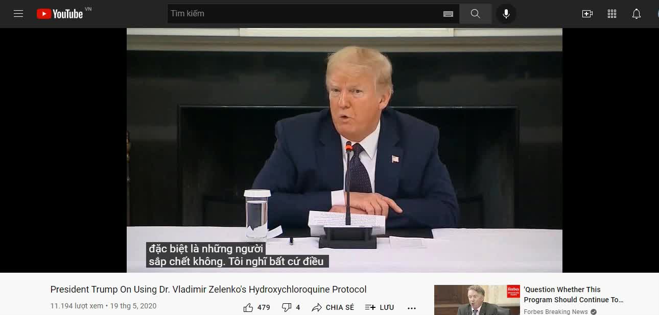 President Trump On Using Dr. Vladimir Zelenko's Hydroxychloroquine Protocol (Vietnamese)