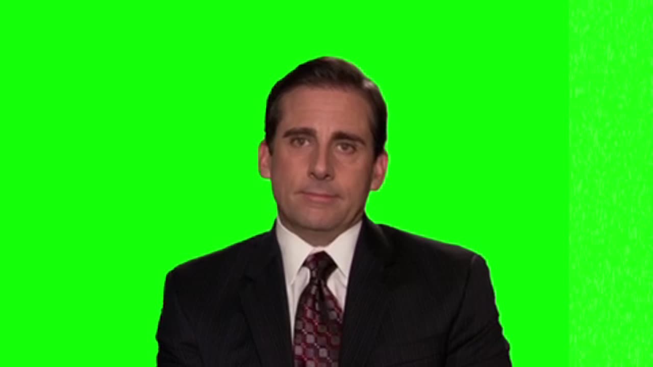 Michael Scott I am dead inside meme green screen