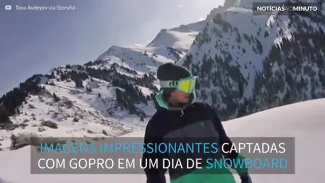 GoPro faz imagens incríveis de snowboard no Cazaquistão