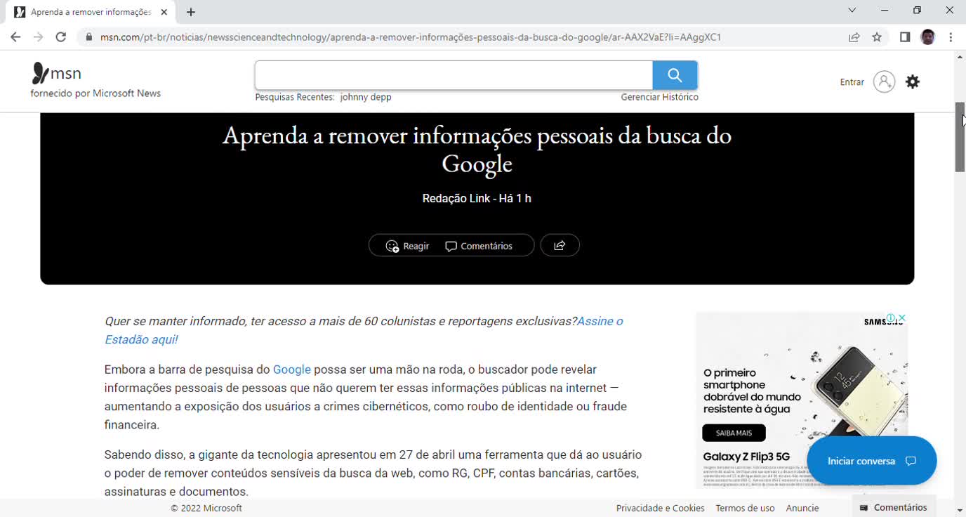 Aprenda a remover informações pessoais da busca do Google.mp4