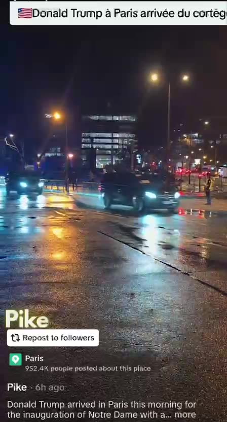 President Trumps motorcade in Paris