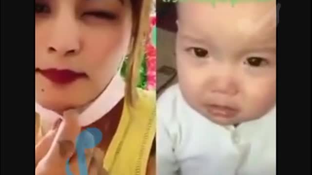 Funny child crying