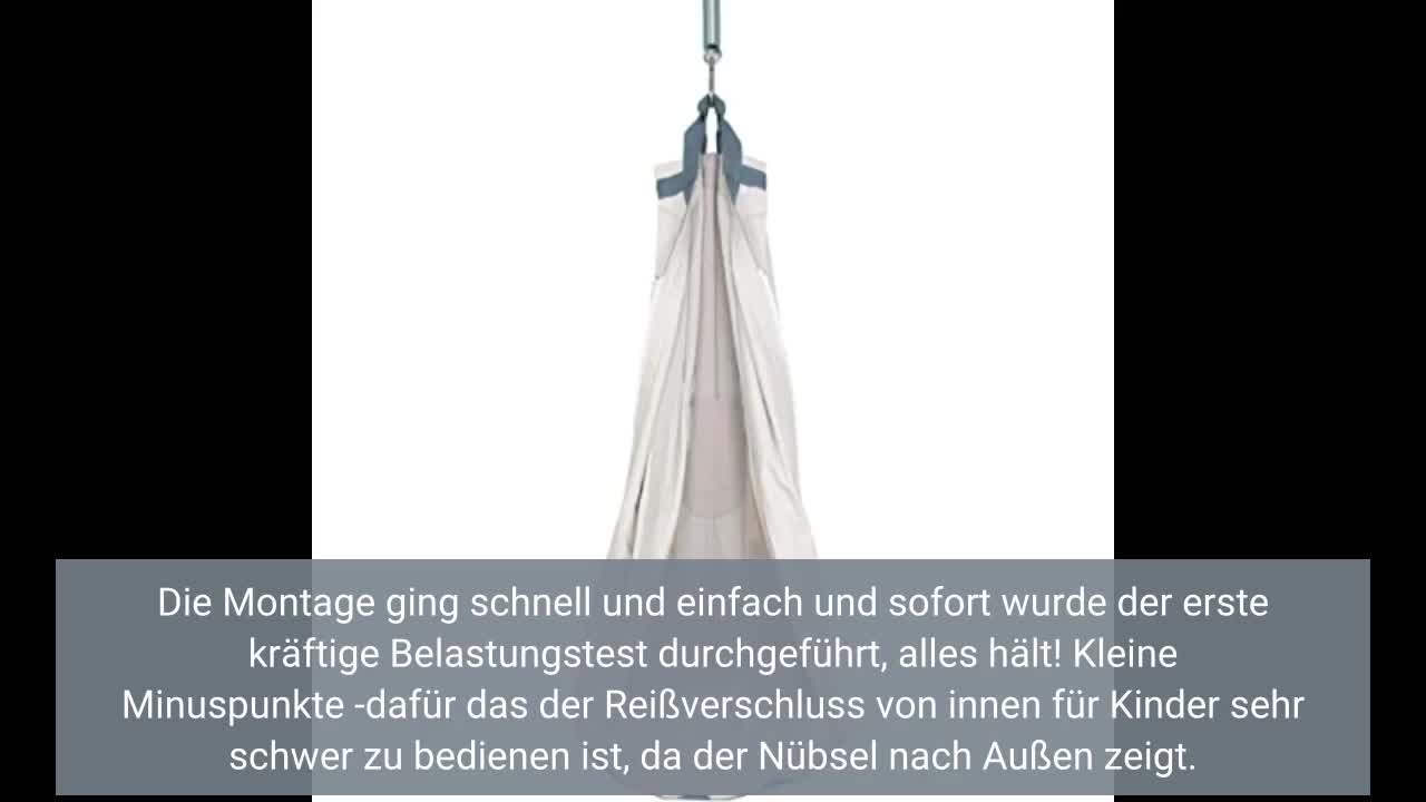 HOBEA-Germany Kinder Hängehöhle Hängetuch Hängesack Hängesessel mit Aufhängung,Hängehöhle:Creme/grau
