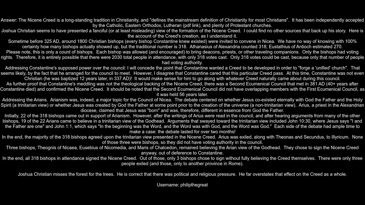 Was the Nicene Creed accepted under duress