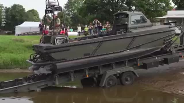 The M3 amphibious rig is used to move tanks across water barriers.