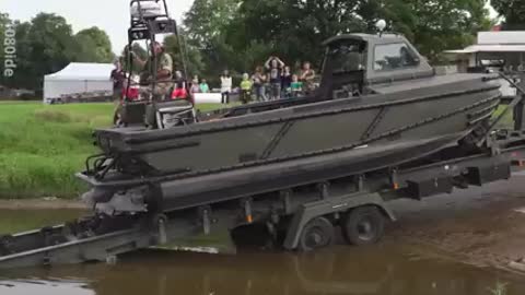 The M3 amphibious rig is used to move tanks across water barriers.
