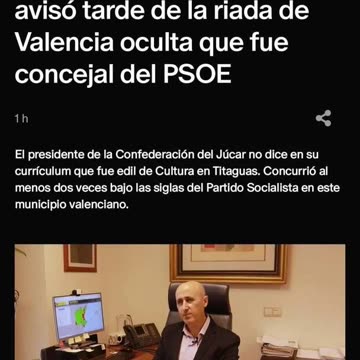El alto cargo de #Ribera que avisó tarde de la riada de #Valencia oculta que fue concejal del #PSOE