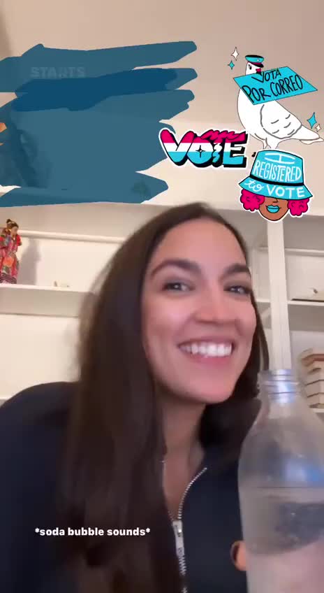 AOC seems pretty happy before the election